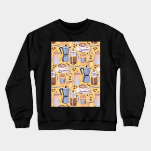 Coffee Love on Yellow Crewneck Sweatshirt